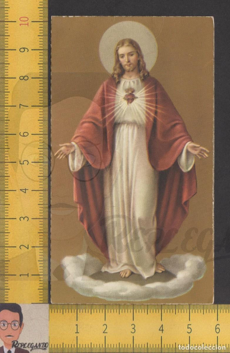 Postales: SAGRADO CORAZ&Oacute;N DE JES&Uacute;S - IMAGEN JESUCRISTO - ANTIGUA ESTAMPA A&Ntilde;OS 50/60 - ESPA&Ntilde;A