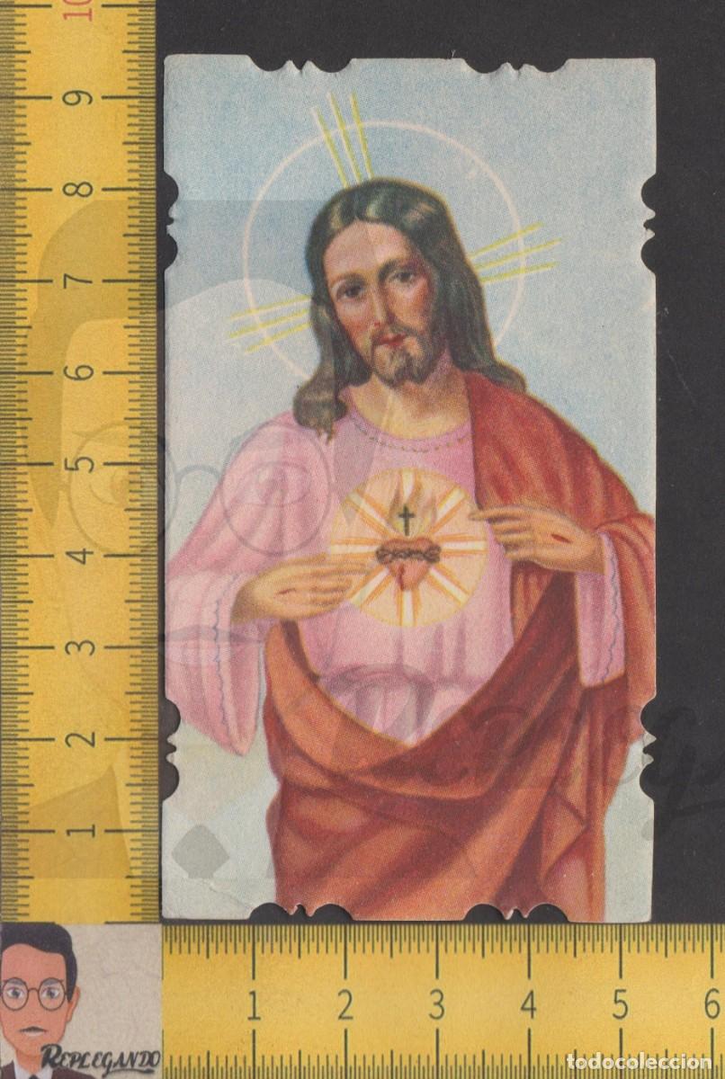 Postales: SAGRADO CORAZ&Oacute;N DE JES&Uacute;S - IMAGEN JESUCRISTO - ANTIGUA ESTAMPA A&Ntilde;OS 50 - ESPA&Ntilde;A CATOLICISMO