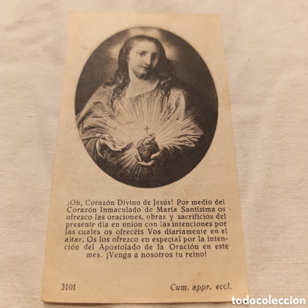 Postales: ESTAMPA SAGRADO CORAZON A&Ntilde;OS 30,APOSTOLADO DE LA ORACI&Oacute;N
