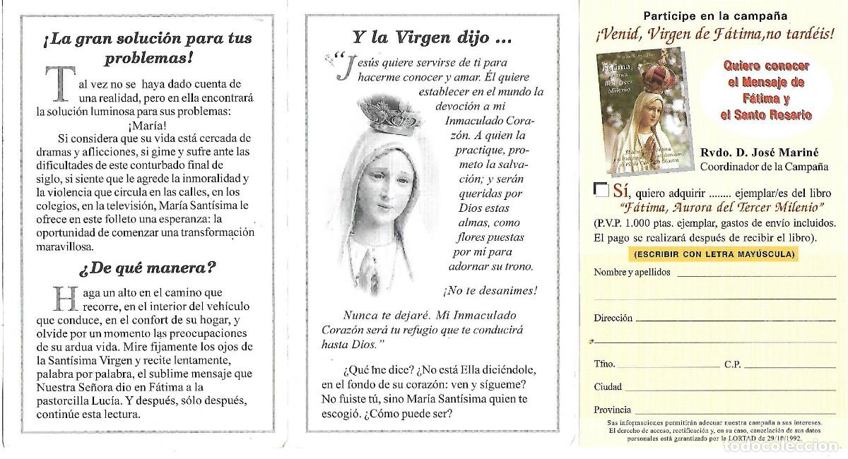 Postales: LIBRITO DE LA VIRGEN DE FATIMA - Foto 2