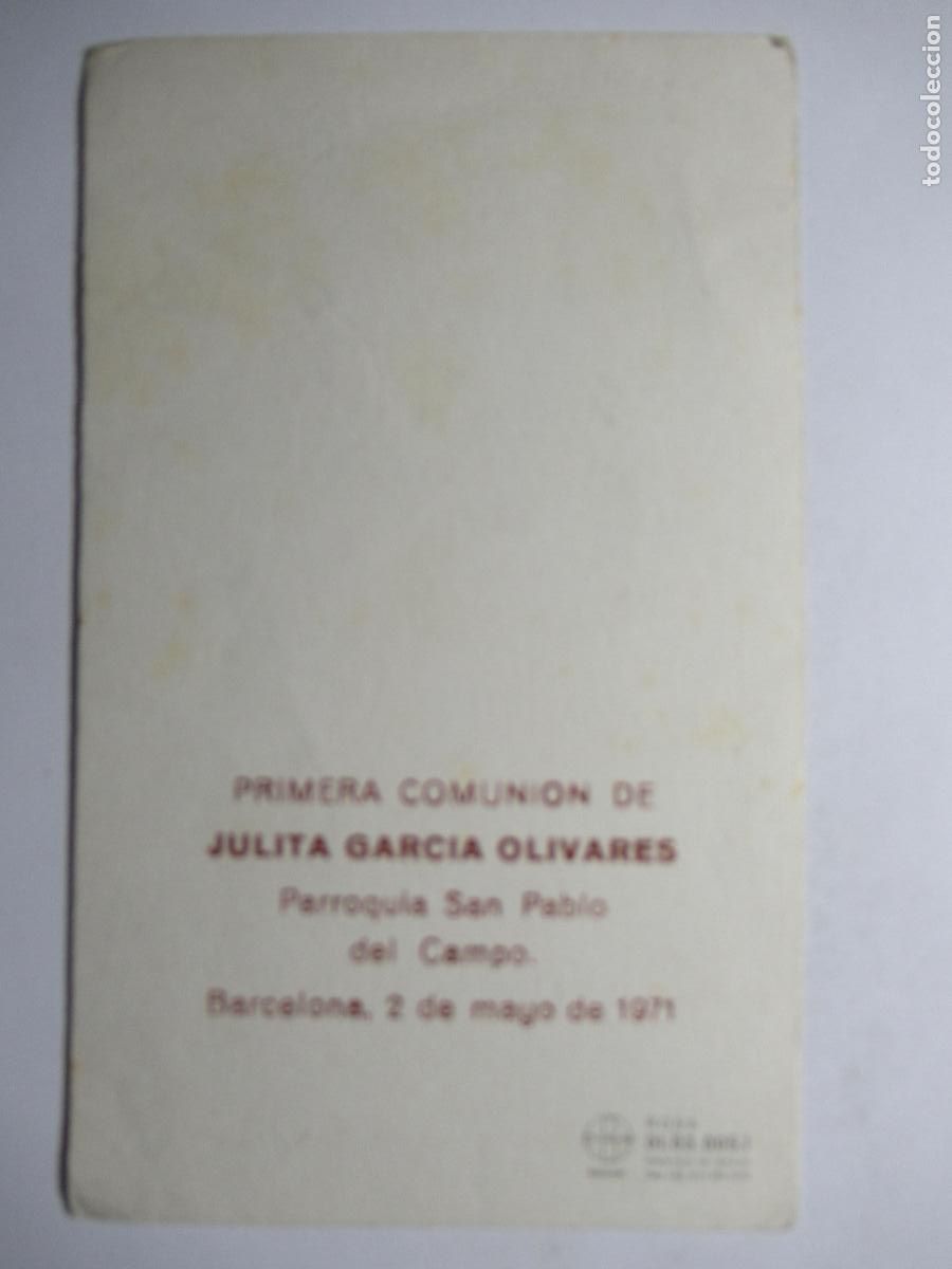 Postales: Recordatorio primera comuni&oacute;n a&ntilde;o 1971 - Foto 2