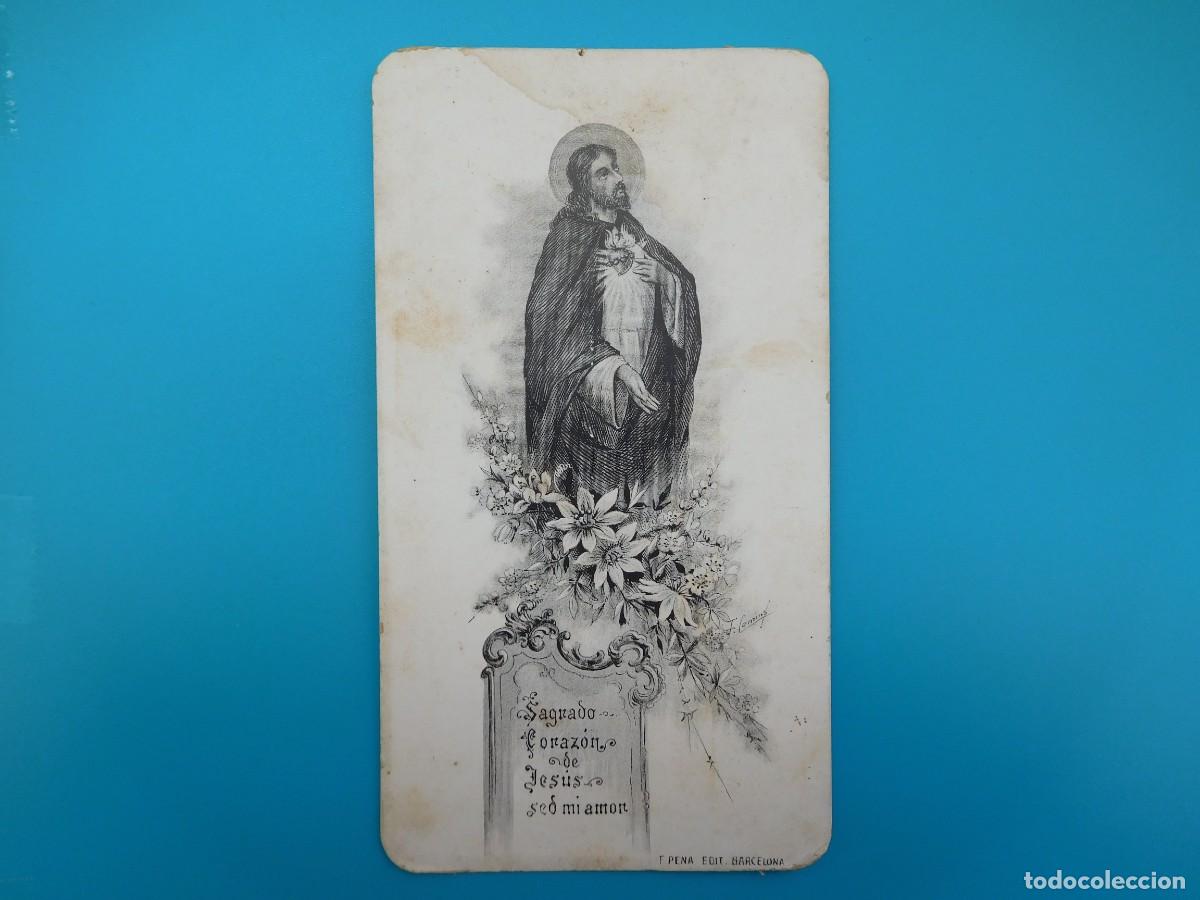 Postales: Estampa antigua del Sagrado Coraz&oacute;n de Jes&uacute;s