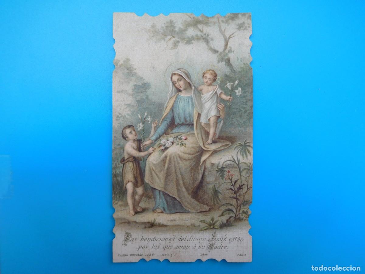 Postales: Estampa antigua de la Virgen Mar&iacute;a y el Ni&ntilde;o Jes&uacute;s