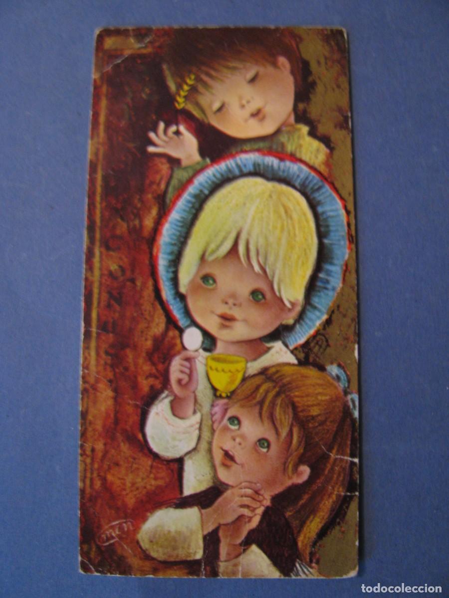 Postkarten: RECORDATORIO DE LA PRIMERA COMUNI&Oacute;N. IL. MCN. TOMARES, SEVILLA 1972. 12X6 CM.