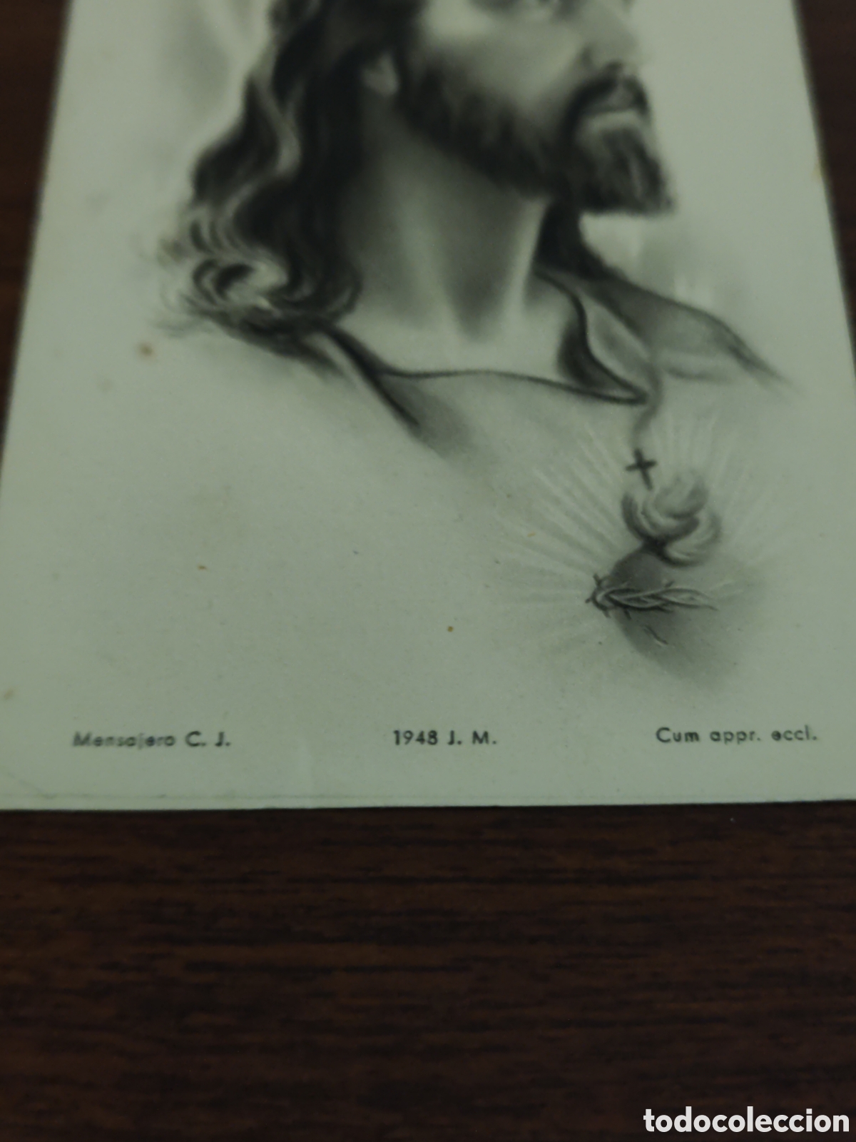 Postales: Estampita de Jes&uacute;s.1948 - Foto 2
