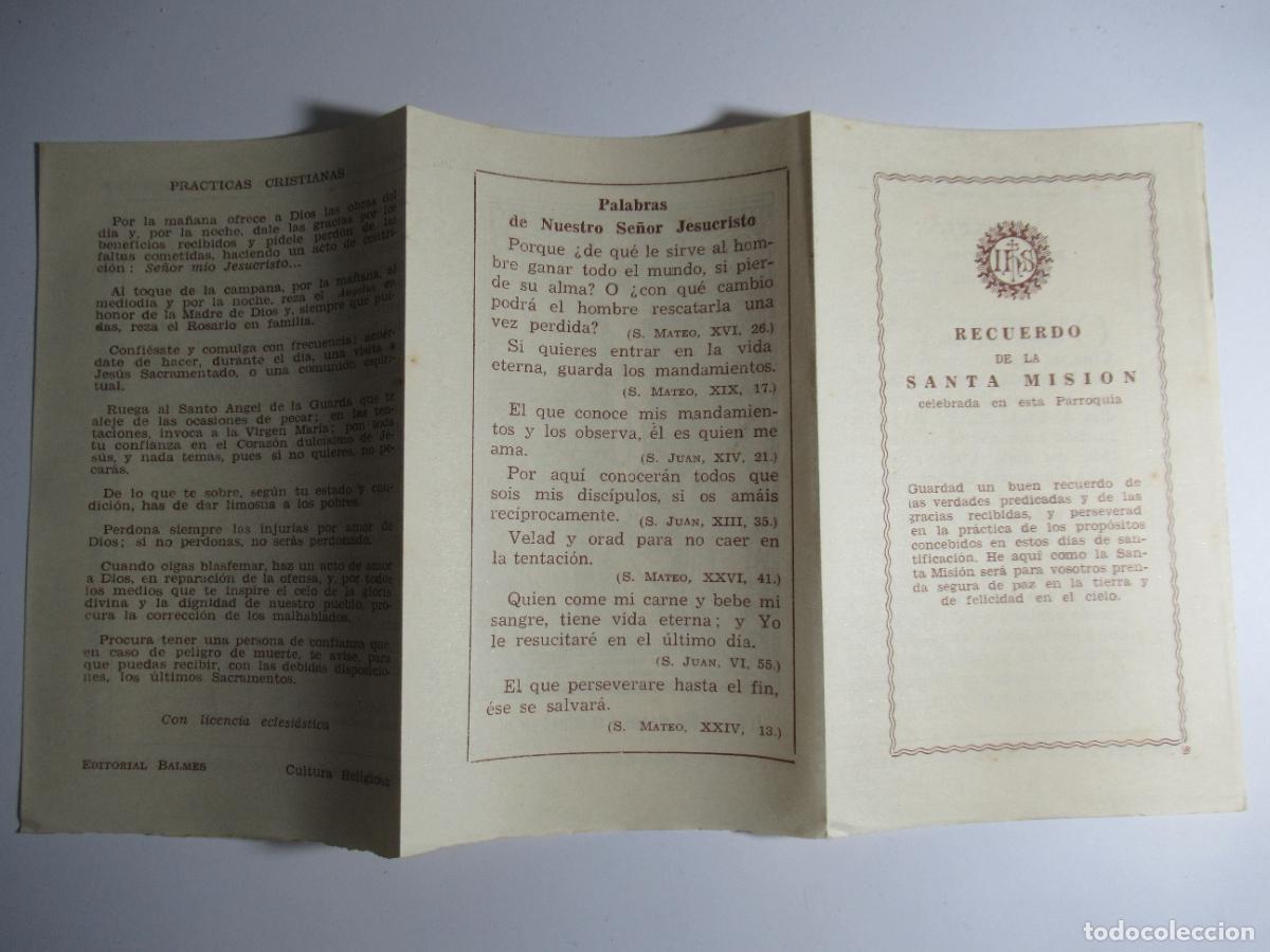 Postales: Tr&iacute;ptico - Recuerdo de la Santa Misi&oacute;n - Foto 1