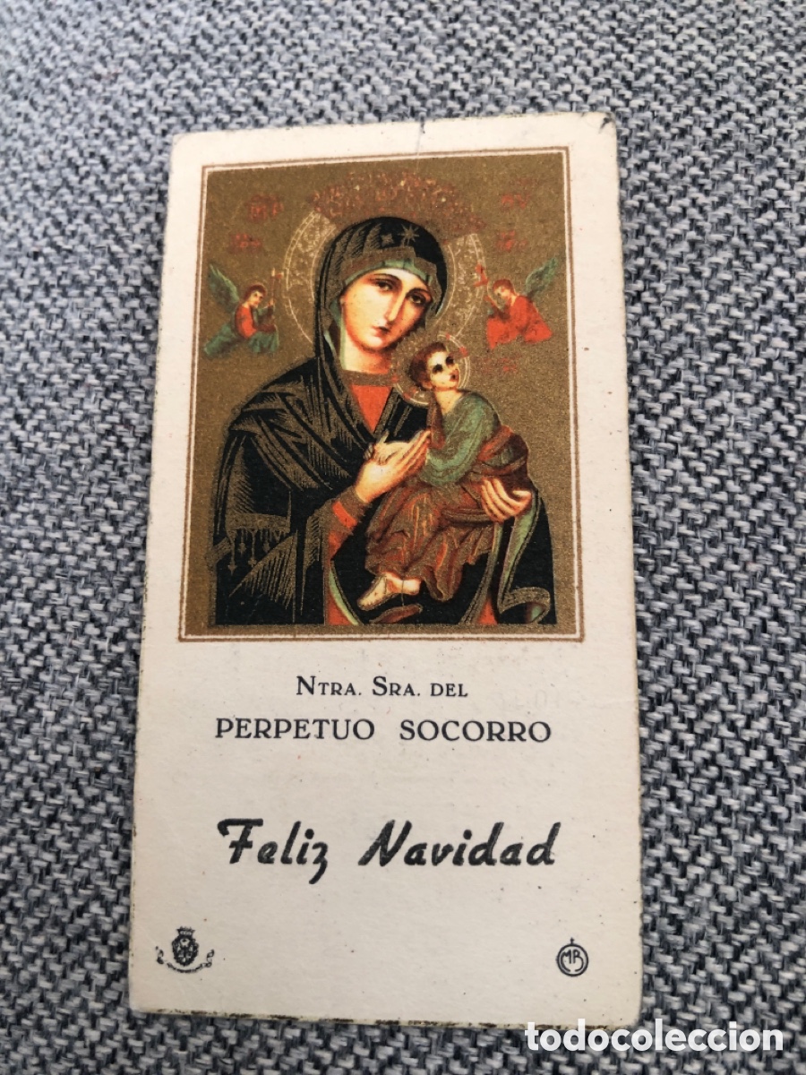 Cartes Postales: Antigua Estampa Nuestra Se&ntilde;ora del Perpetuo Socorro. Feliz Navidad. Redentoristas Astorga. ASM