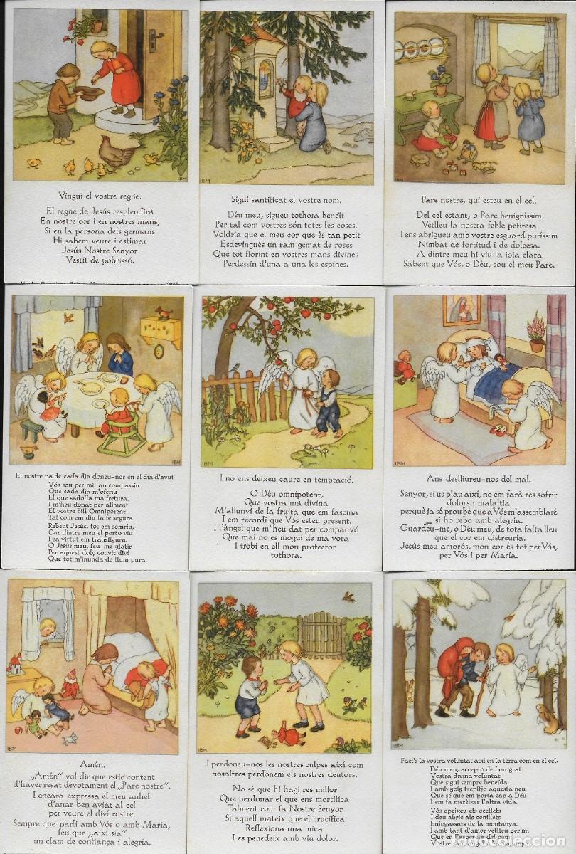 Postales: 0263 - EL PADRE NUESTRO EN 9 (NUEVE) ANTIGUAS ESTAMPAS IMPRESAS EN CATAL&Aacute;N - EDICIONES IBM