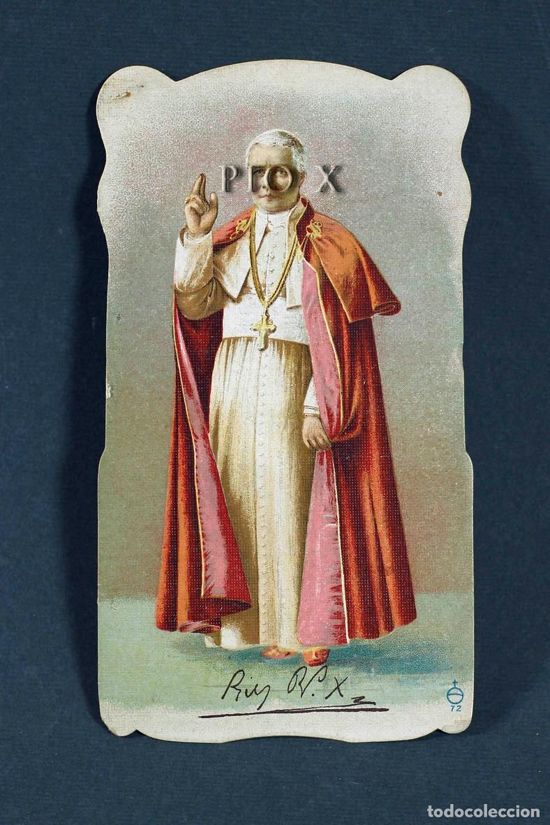 Postales: ANTIGUA ESTAMPA, LITOGRAF&Iacute;A, DEL PAPA P&Iacute;O X, CON FIRMA AUT&Oacute;GRAFA. BUEN ESTADO. PRINC. SIGLO XX.