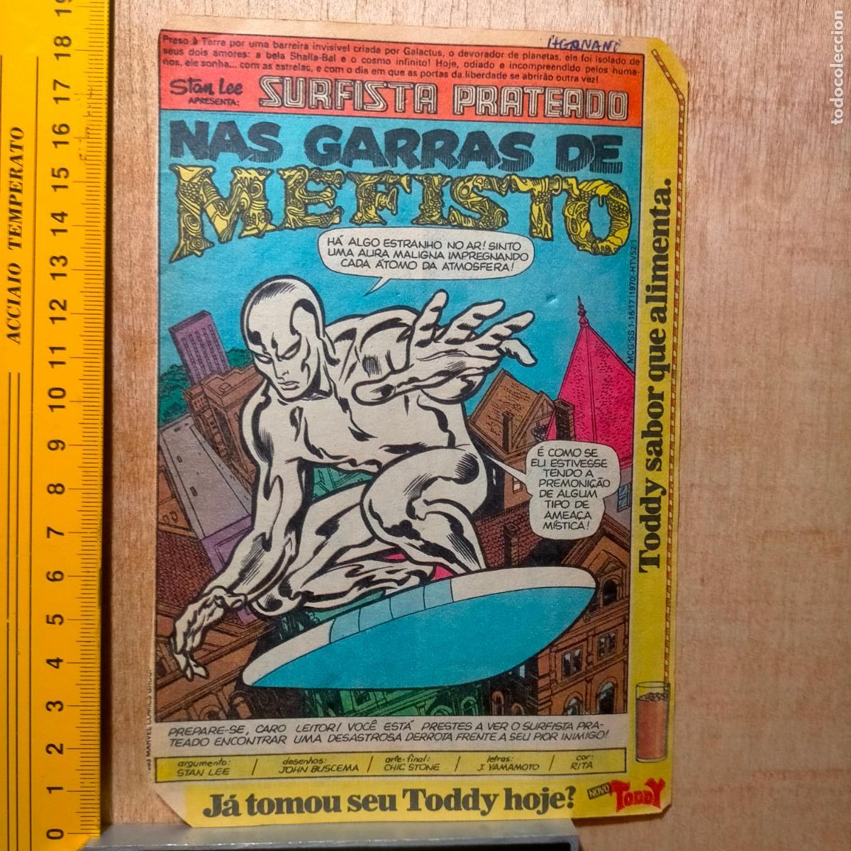 Postais: Ref444 .- antigua hoja publicitaria de revista - de comic ston lee , surfista prateado nefisto