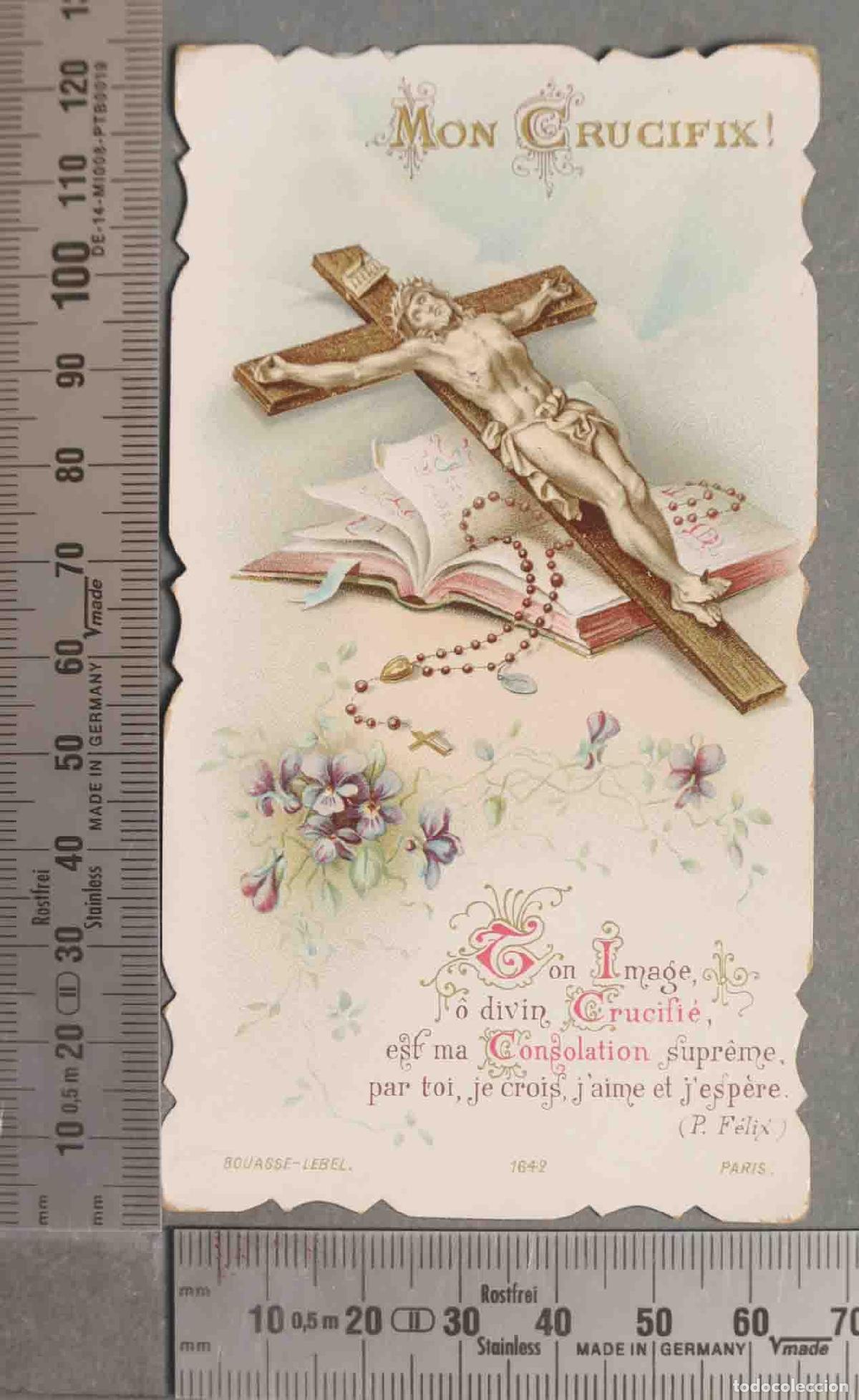 Cartoline: ESTAMPA. MON CRUCIFIX. BOUAUSSE-LEBEL. ORACION