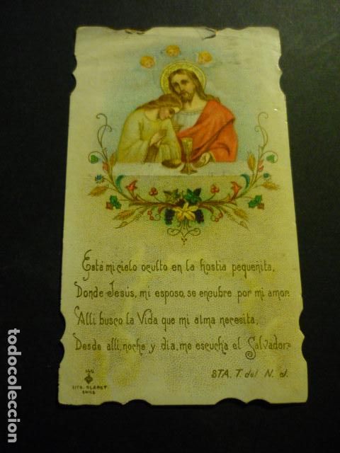 Cartoline: JESUS CON DISCIPULO ANTIGUA ESTAMPA CROMOLITOGRAFICA