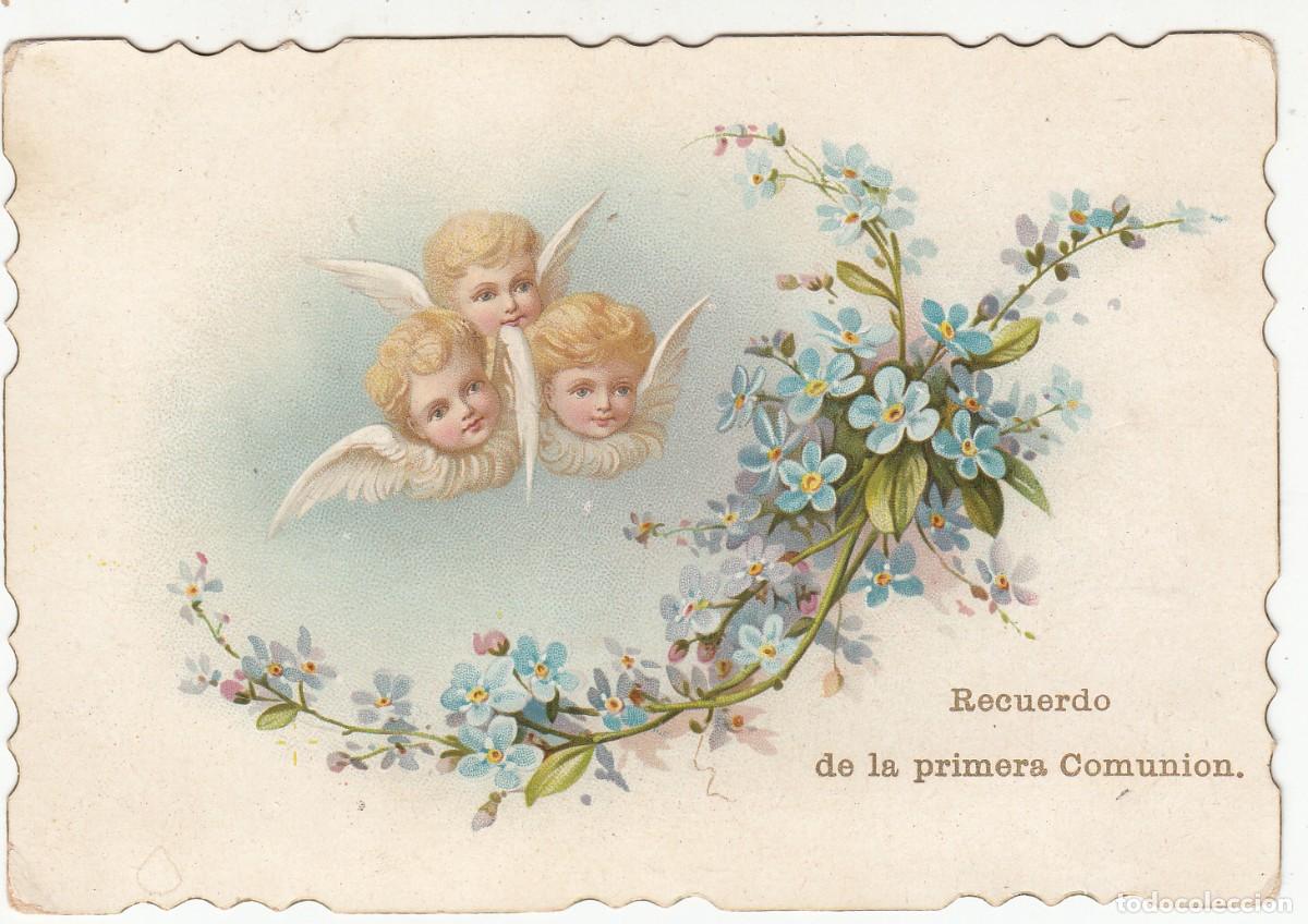 Postales: ESTAMPA RECUERDO DE LA PRIMERA COMUNI&Oacute;N TROQUELADA