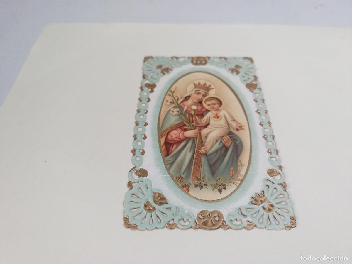 Postales: POSTAL TROQUELADA VIRGEN CON NI&Ntilde;O