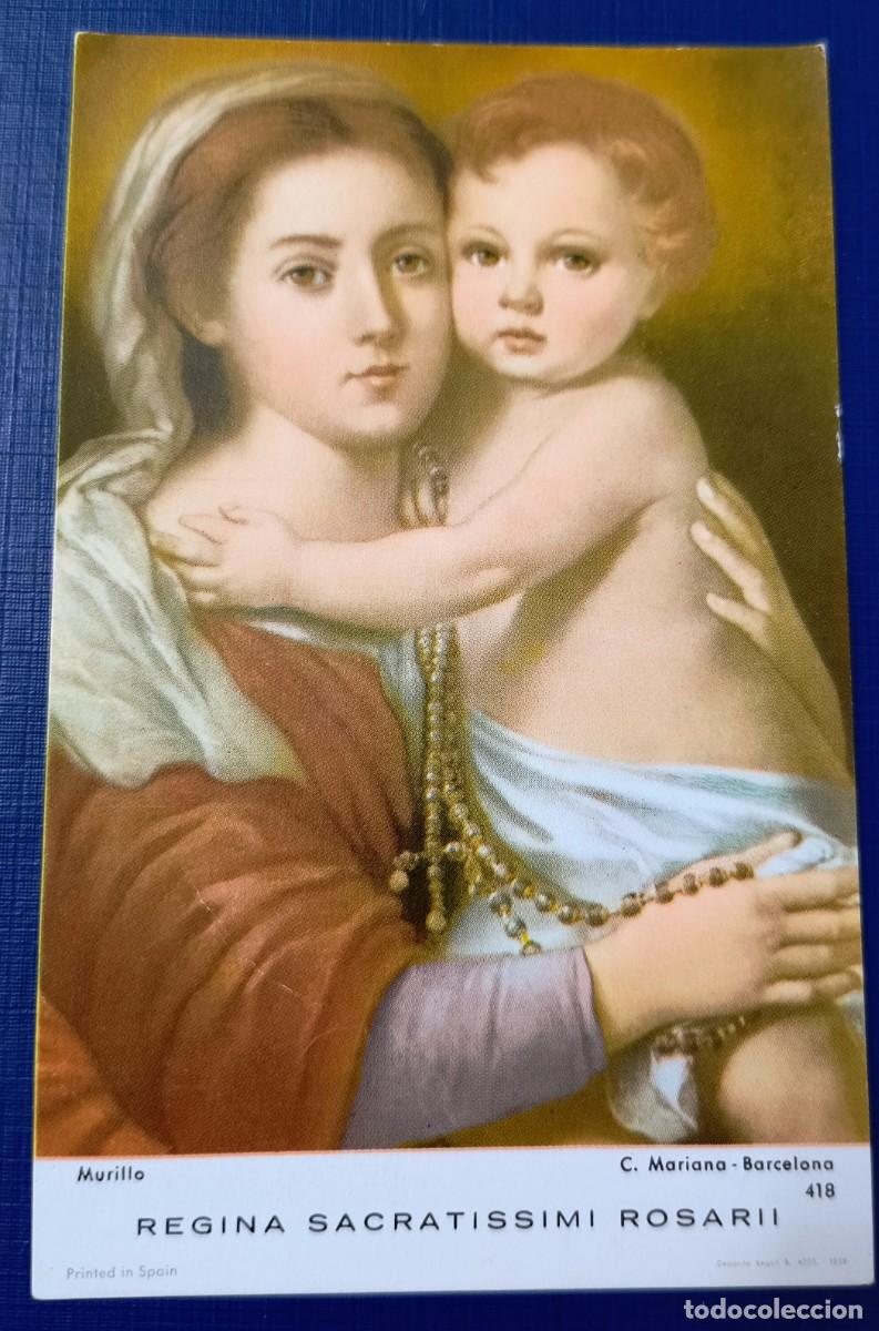 Postales: ESTAMPA | VIRGEN CON EL NI&Ntilde;O JES&Uacute;S - REGINA SACRATISSIMI ROSARII