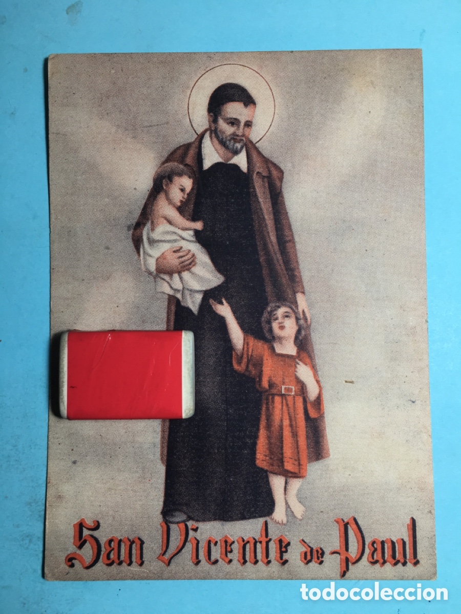 Postcards: ANTIGUA DONATIVO A CRUZ ROJA ESPA&Ntilde;OLA ESTAMPA SAN VICENTE DE PAUL