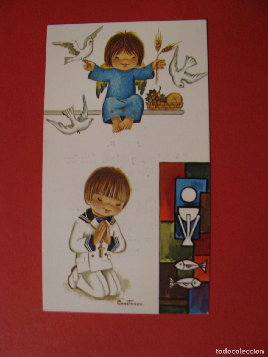 Cartoline: RECORDATORIO DE LA PRIMERA COMUNI&Oacute;N. IL. CONSTANZA. MALAGA 1971. 10X5,5 CM.