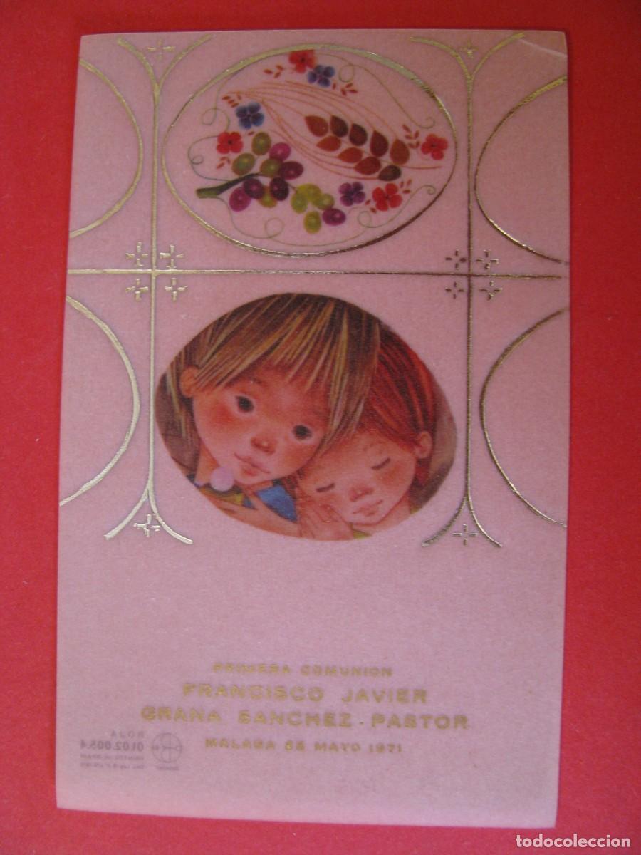Cartoline: RECORDATORIO DE LA PRIMERA COMUNI&Oacute;N. IL. ROSER PUIG? MALAGA 1971. 12X7,5 CM
