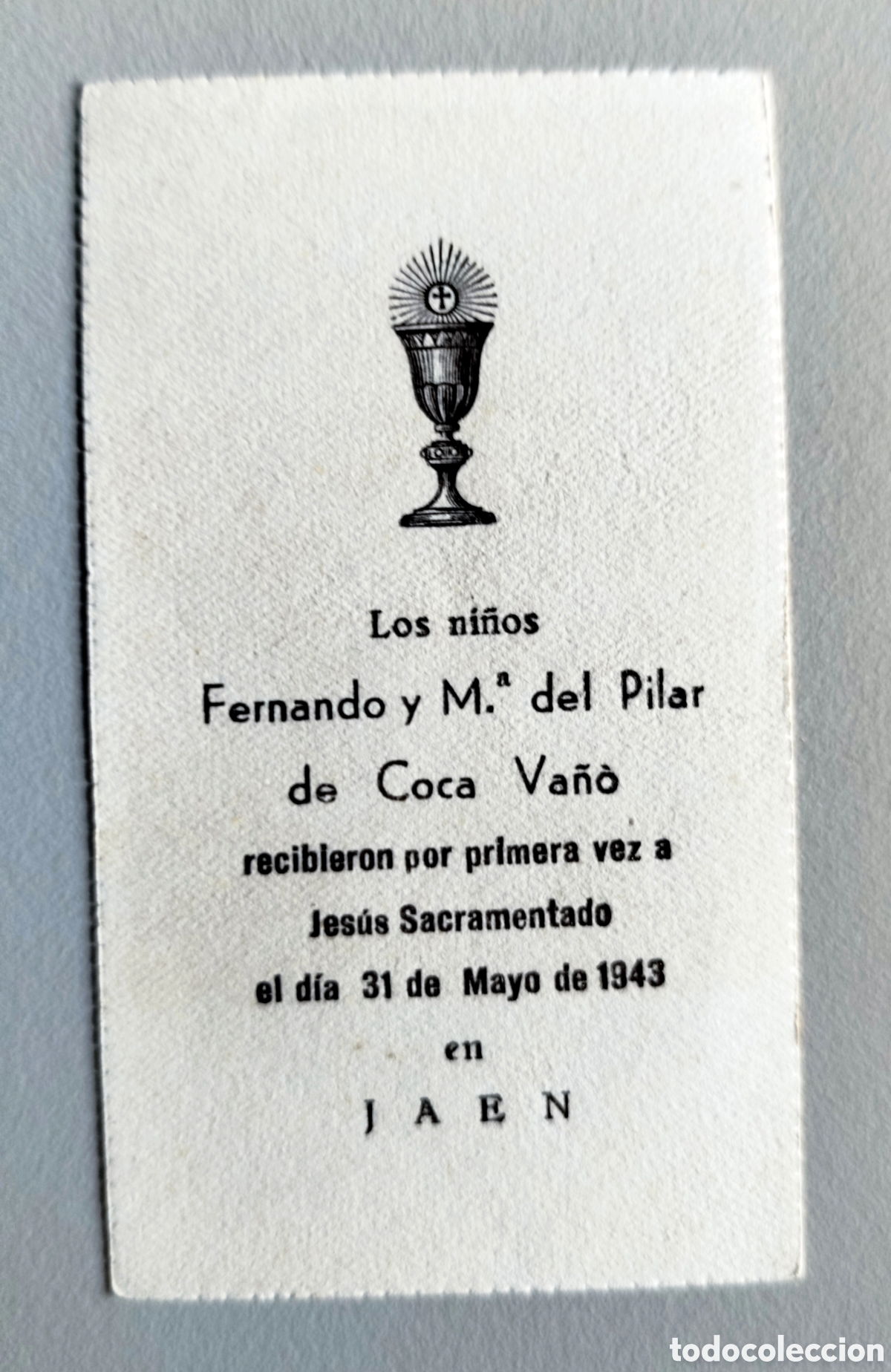 Postales: Recordatorio comuni&oacute;n. Ja&eacute;n, 1953 - Foto 2