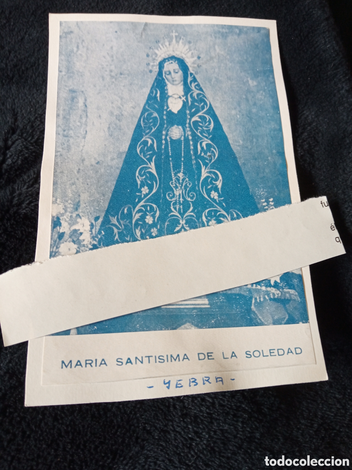 Postales: Antiguo recordatorio, Mar&iacute;a Sant&iacute;sima de la Soledad,Yebra ( Guadalajara) mide 14,2x9,2cm