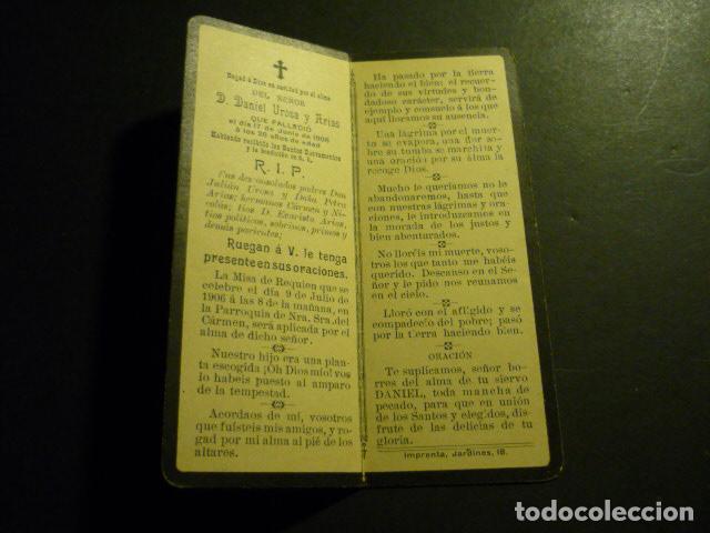 Postales: RECORDATORIO DEFUNCION MADRID 1906 - Foto 2