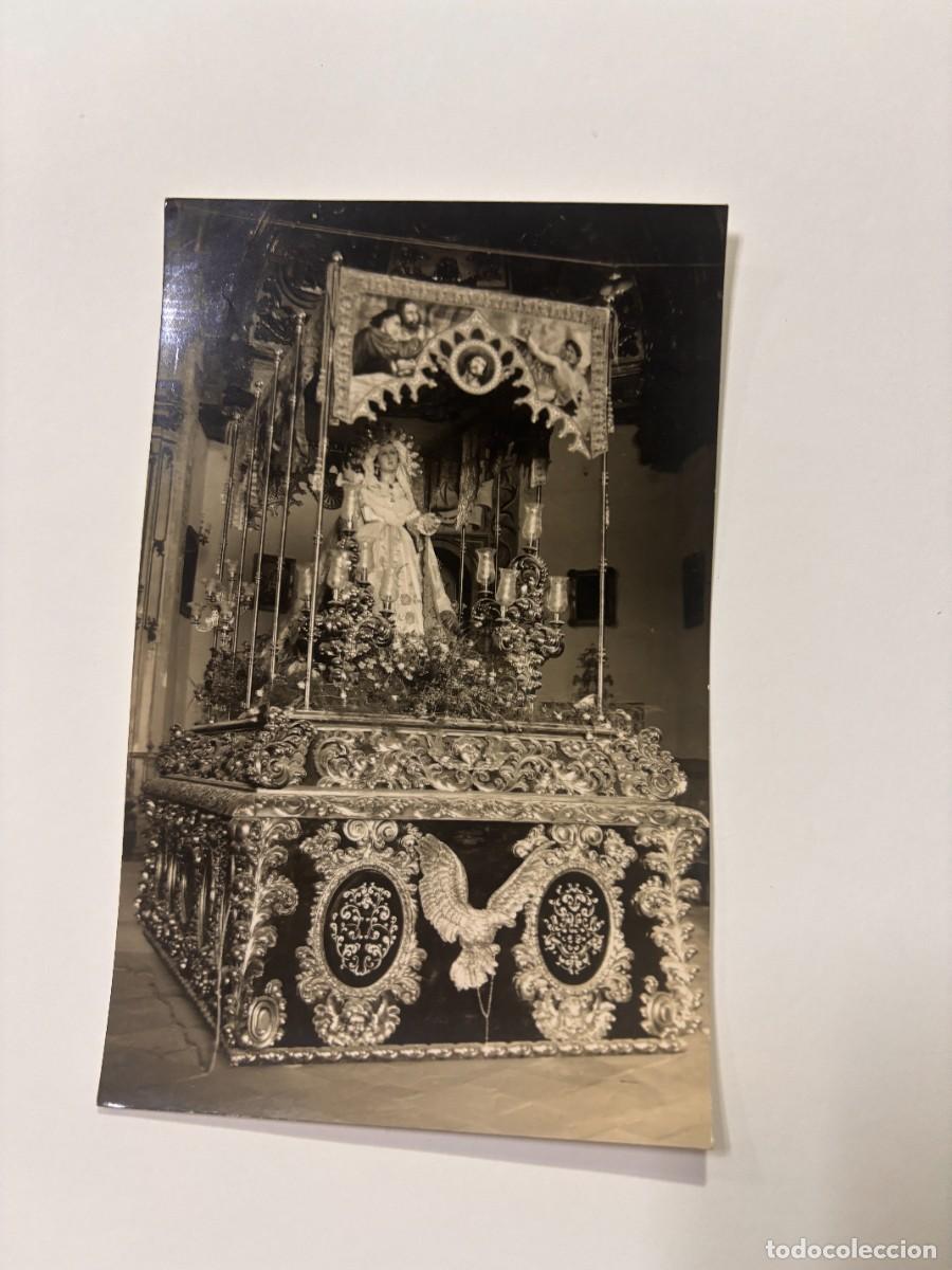 Postales: POSTAL ANTIGUA DE PASO DE VIRGEN BAJO PALIO CON DECORACI&Oacute;N FLORAL. ED. LEONAR.