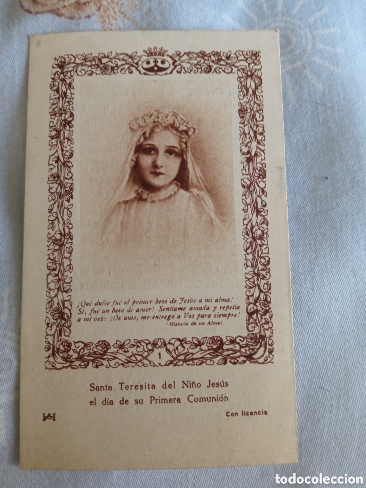 Postales: Antiguo recordatorio,Santa Teresita del Ni&ntilde;o Jes&uacute;s