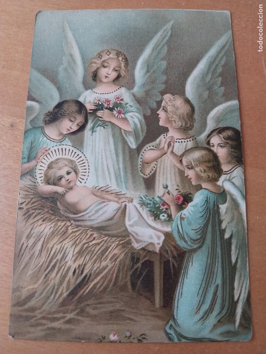 Postales: ANGELITOS PESEBRE NI&Ntilde;O JESUS ILUSTRACION DORSO POSTAL A&Ntilde;OS 1920 APROX BJ
