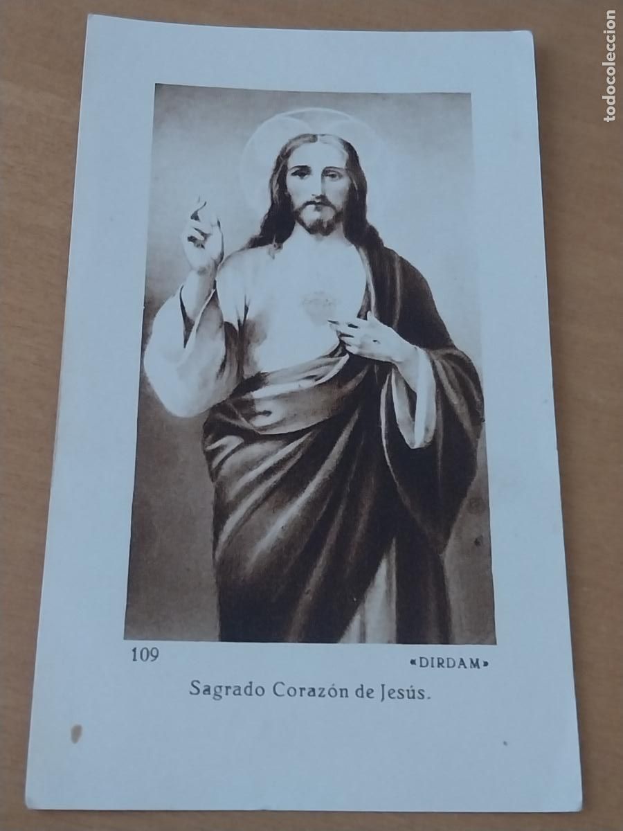 Postales: SAGRADO CORAZON JESUS ESTAMPA 11X6,5CMS ORIGINAL A&Ntilde;OS 30 APROX