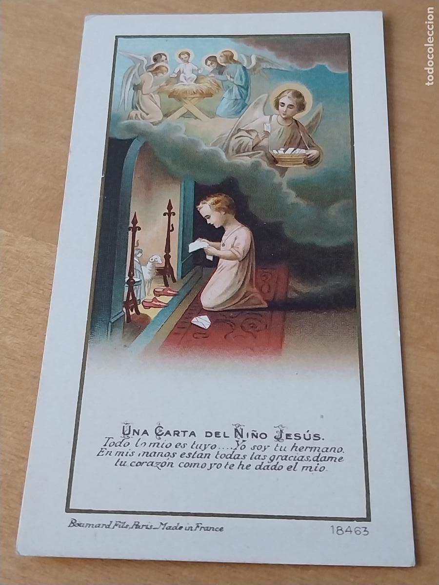 Postales: UNA CARTA NI&Ntilde;O JESUS ESTAMPA RECORDATORIO COLOR 10,9X6,1CMS A&Ntilde;OS 30