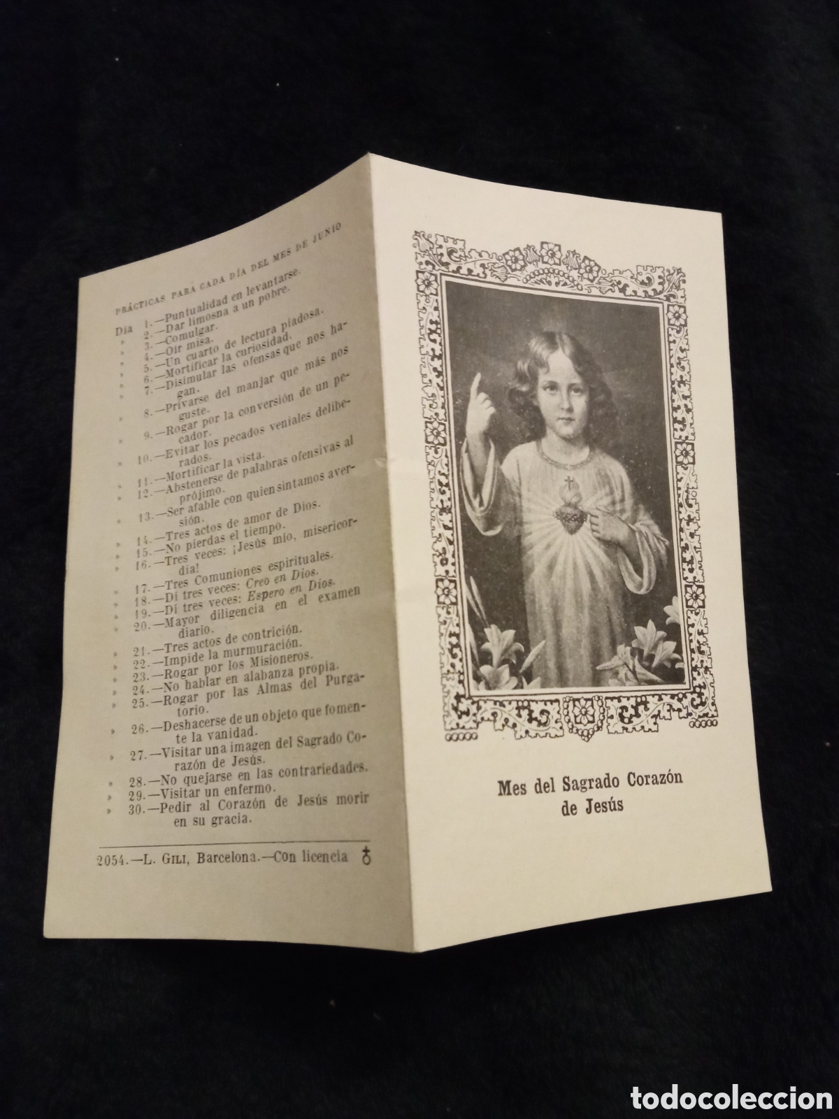 Postales: Antiguo dictico, Mes Del Sagrado Coraz&oacute;n de Jes&uacute;s.