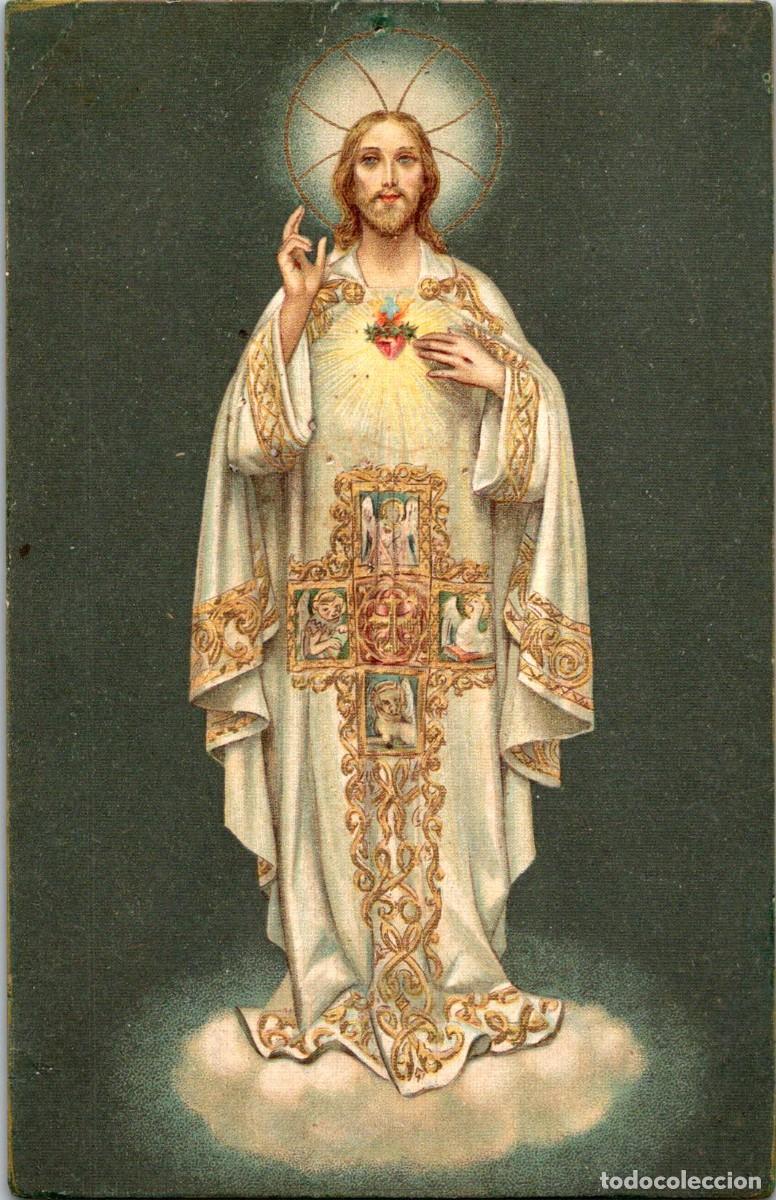 Postkarten: Imagen del Sagrado Coraz&oacute;n que se venera en la Cripta del Templo Nacional del Tibidabo (Barcelona)