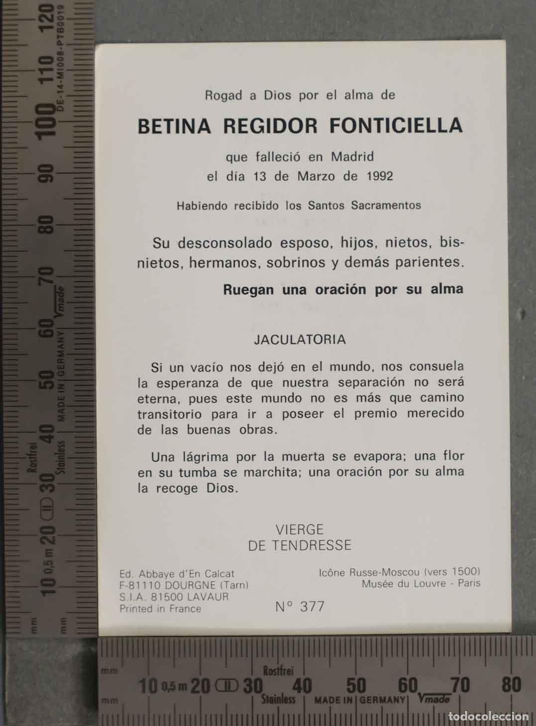 Postales: ESQUELA. MADRID 1992