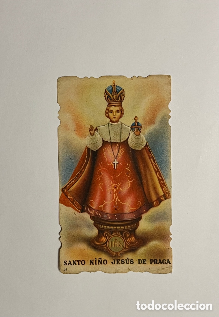 Postales: PETRES, Valencia. Estampa Ni&ntilde;o Jes&uacute;s de Praga. Recuerdo de las solemnes fiestas.. (a.1954)