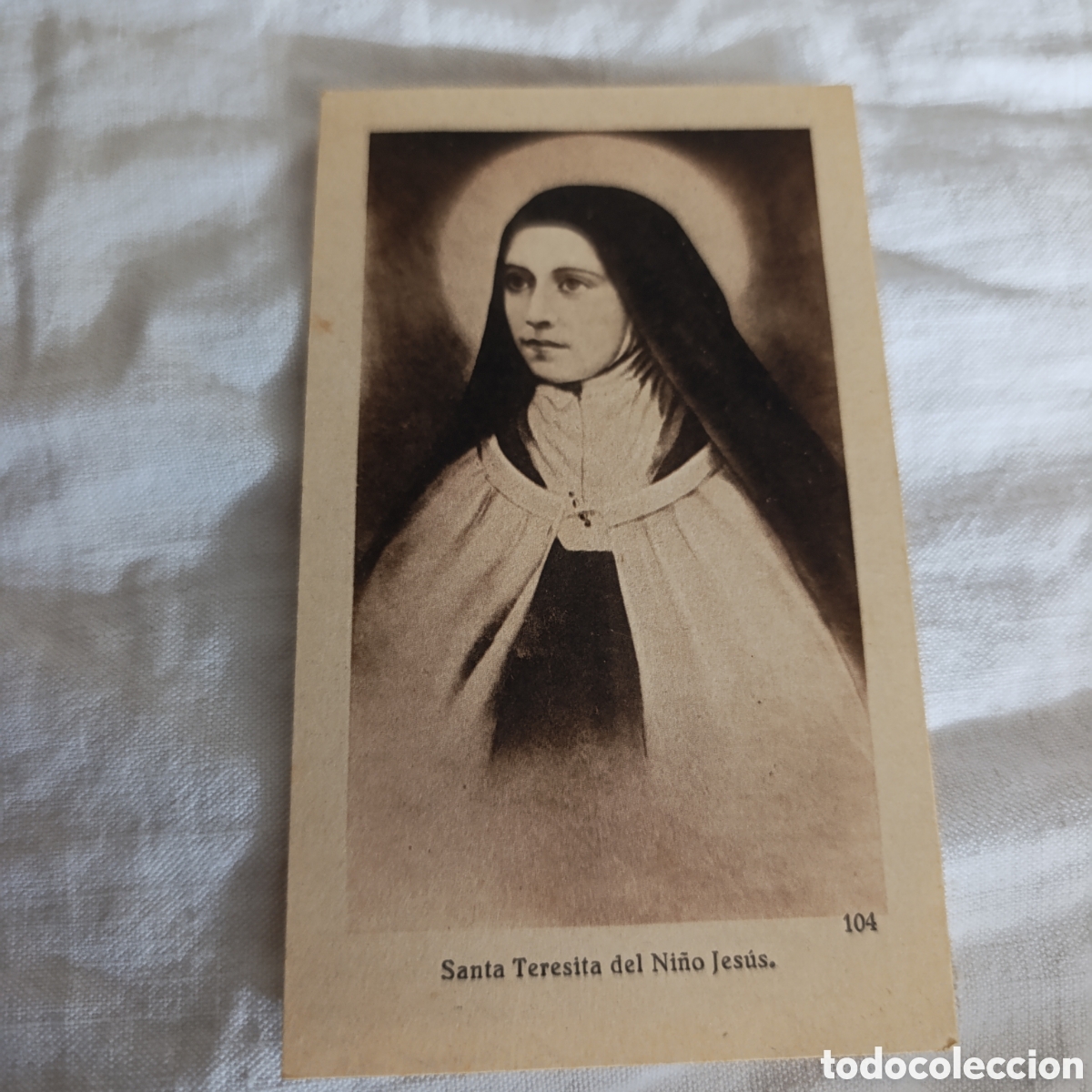 Postales: SANTA TERESITA DEL NI&Ntilde;O JESUS,ESTAMPA MUY ANTIGUA,MANUSCRITA AL DORSO