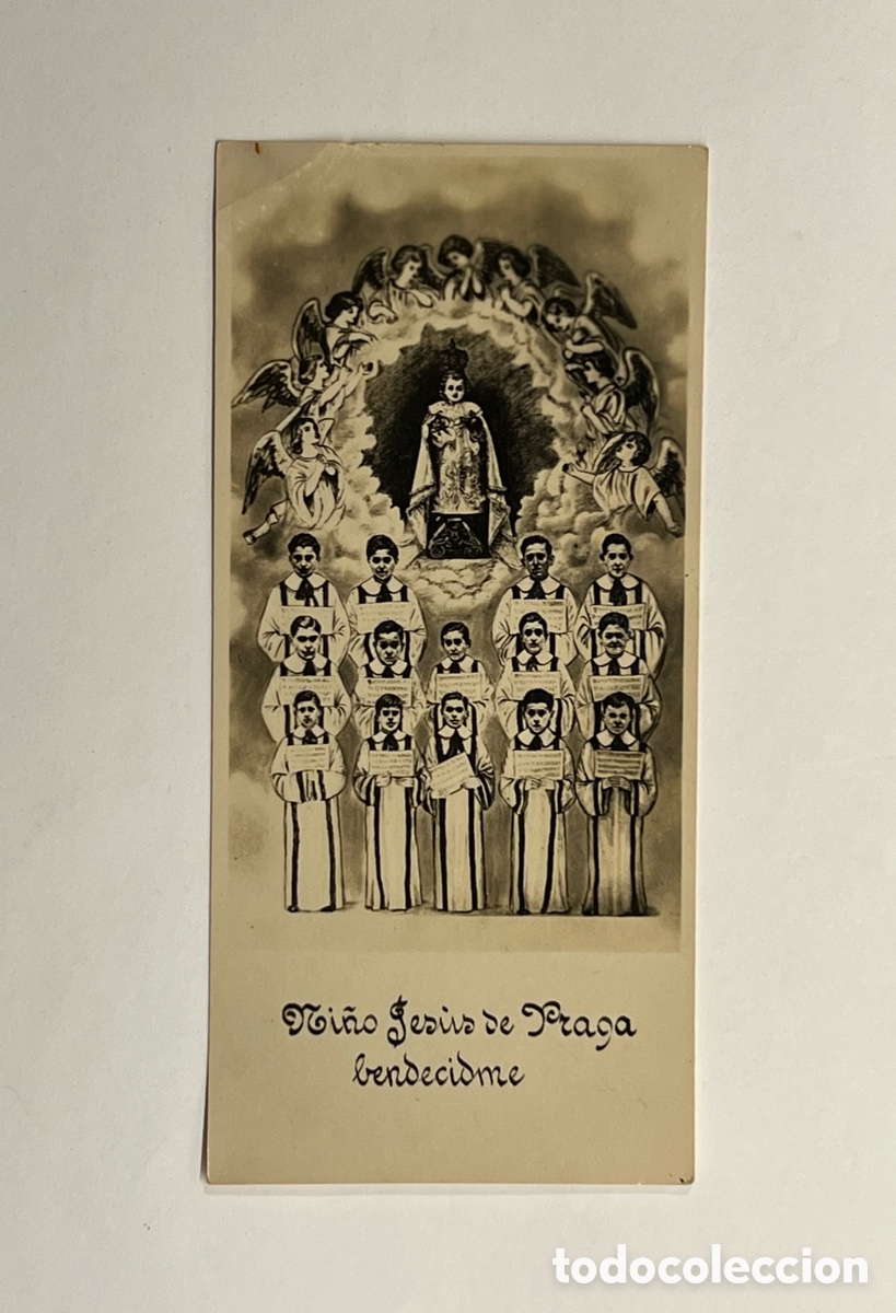 Postales: NI&Ntilde;O JES&Uacute;S DE PRAGA.. Bendiceme&hellip;, Estampa Religiosa (h.1930?) Med&iacute;das: 5 x 11 cm.,