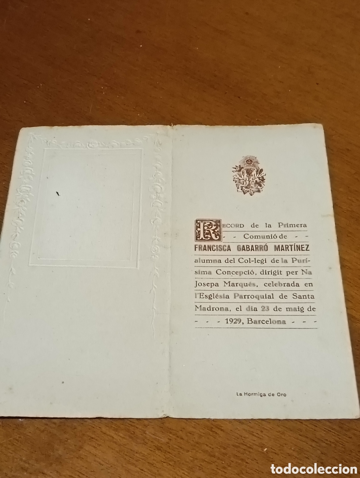Postales: Recordatorio de la primera comuni&oacute;n en 1929 - Foto 2