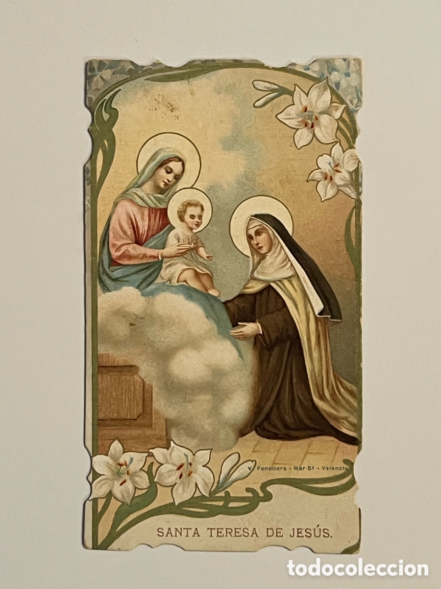 Postales: SANTA TERESA DE JESUS. Estampa religiosa. CONSAGRACI&Oacute;N &Aacute; SANTA TERESA DE JES&Uacute;S (h.1920?)