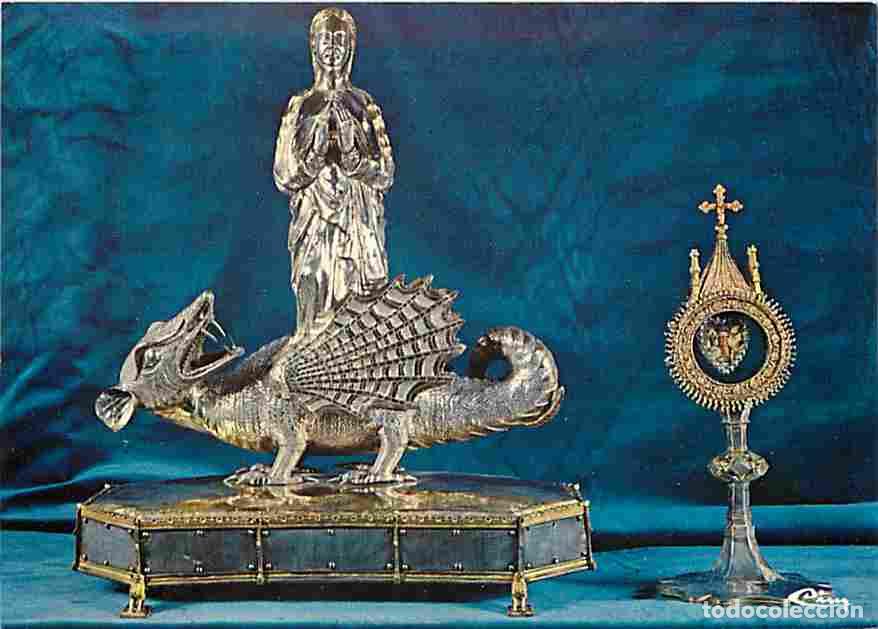 Postales: Art - Peinture Religieuse - Luceram - Ste Marguerite - Issant du dragon et reliquaire de Ste Marguer