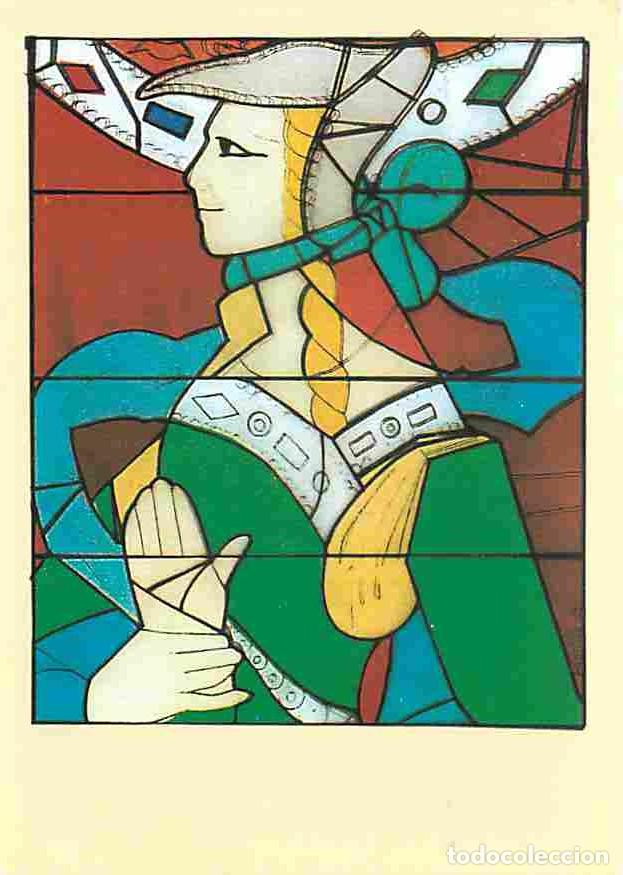 Postales: Art - Vitraux Religieux - Dessin de S&eacute;bastien Brousse d'apr&egrave;s un d&eacute;tail d'un des vitraux de la Cath&eacute;