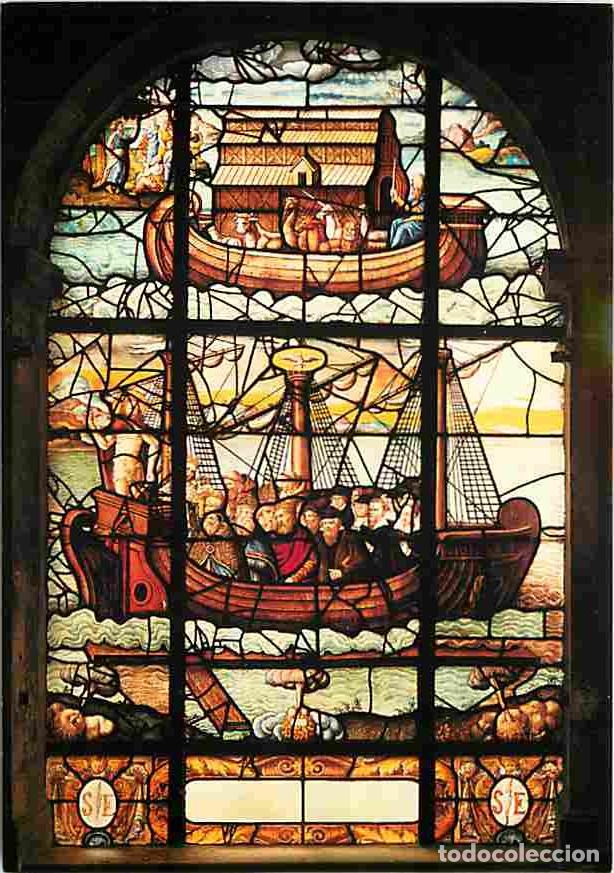 Postales: Art - Vitraux Religieux - Eglise St Etienne du Mont - 2e vitrail du cloitre - La Barque de l'Eglise