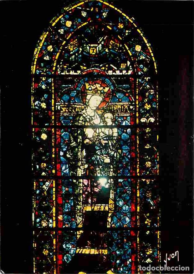 Postales: Art - Vitraux Religieux - Chartres - La Cath&eacute;drale - La Vierge et l'Enfant J&eacute;sus appel&eacute; aussi la Vie