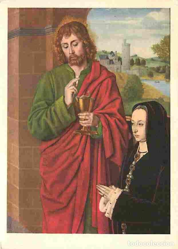 Postales: Art - Peinture Religieuse - Le Maitre de Moulins - Anne de France Duchesse de Bourbon pr&eacute;sent&eacute;e par