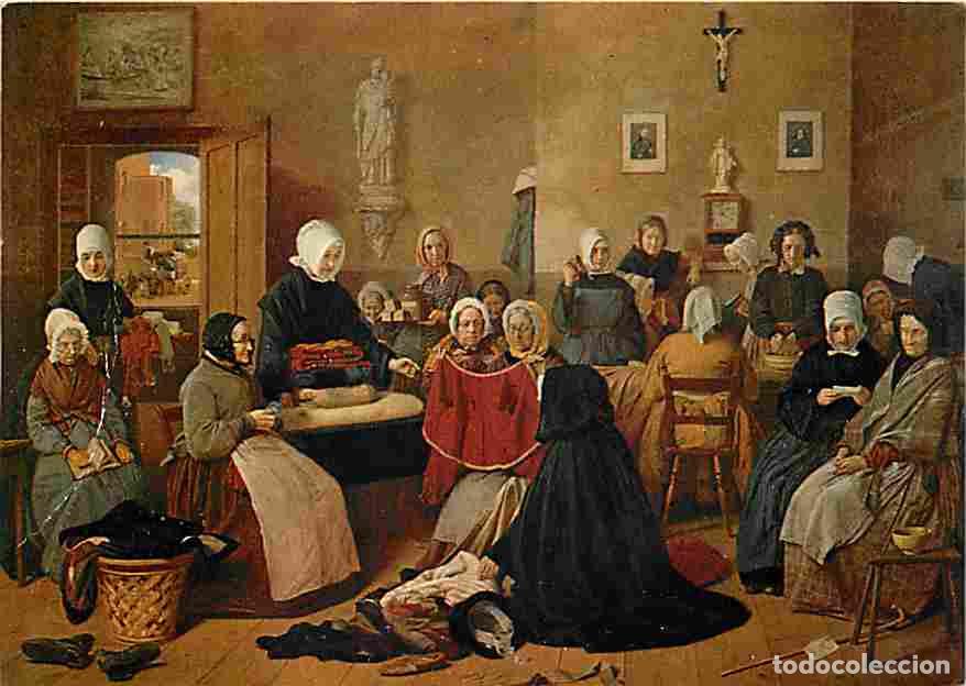 Postales: Art - Peinture Religieuse - James Collinson - Sc&egrave;ne d'hospitalit&eacute; - Petites Soeurs des Pauvres - CPM
