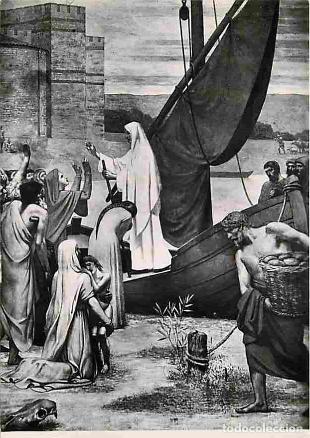 Postkarten: Art - Peinture Religieuse - Puvis de Chavannes - Histoire de Ste Genevi&egrave;ve - Ste Genevi&egrave;ve ravitaill