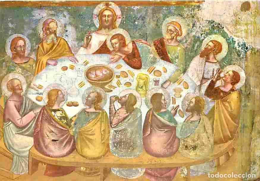 Postkarten: Art - Peinture Religieuse - Ferrara - Abbazia di Pomposa - Dernier Souper de J&eacute;sus - D&eacute;tail de l'Egl