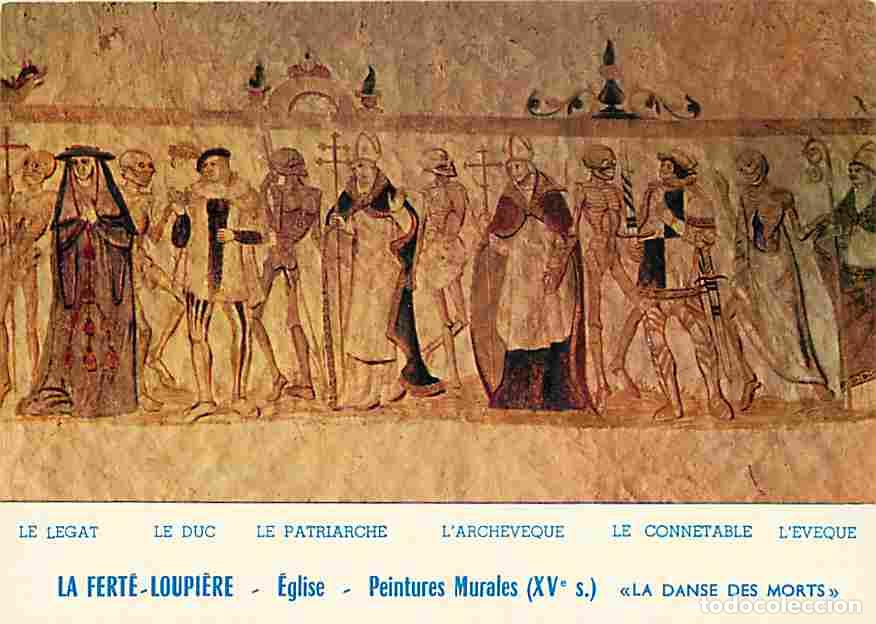 Postais: Art - Peinture Religieuse - La Fert&eacute; Loupi&egrave;re - Eglise - Peintures Murales - La Danse des Morts - CP