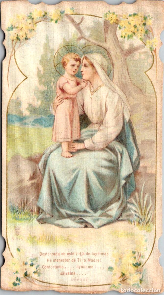 Postkarten: Te Saludo &iexcl;Oh Mar&iacute;a! - Mil&aacute;n - 27 &middot; Diciembre &middot; 1897 - Estampa troquelada - 118x65mm