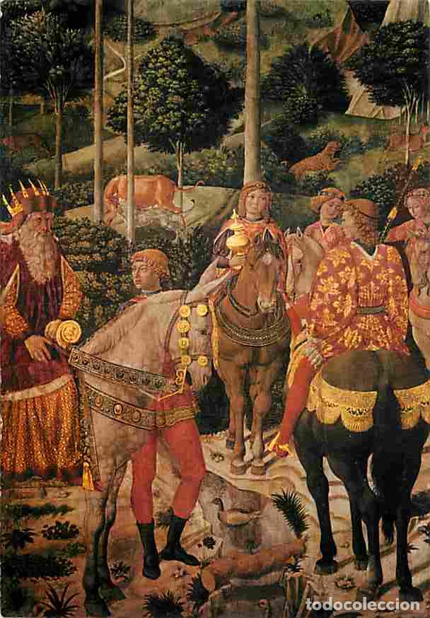 Postcards: Art - Peinture Religieuse - Benozzo Gazzoli - Le voyage des Rois Mages - D&eacute;tail - Firenze - Palazzo
