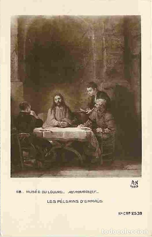 Cartoline: Art - Peinture Religieuse - Rembrandt - Les P&eacute;lerins d'Emmaus - Mus&eacute;e du Louvre - CPM - Voir Scans R